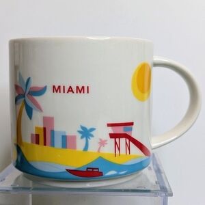 Starbucks Miami Coffee Mug, Pink Blue You Are Here Series